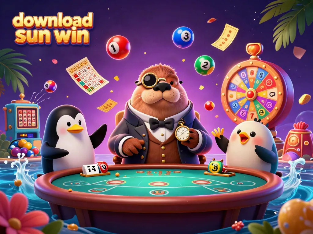 Experience the excitement in download sun win with a jolly walrus at an underwater poker game.
