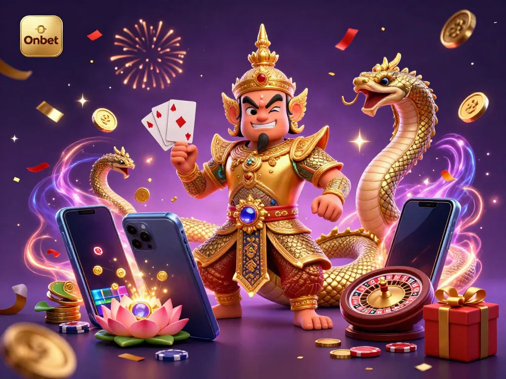 Experience thrilling wins with Onbet's colorful slot game illustrated in a magical 3D scene.