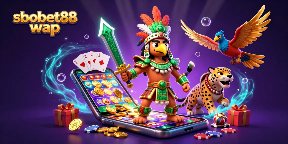 Experience thrilling sbobet88 wap gaming with Aztec warriors amidst casino excitement.