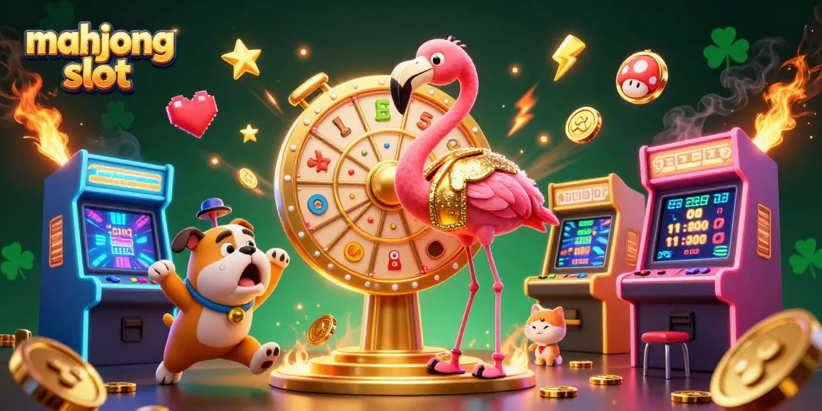Experience the thrill of mahjong slot action with colorful gaming elements in an exciting 3D illustration.