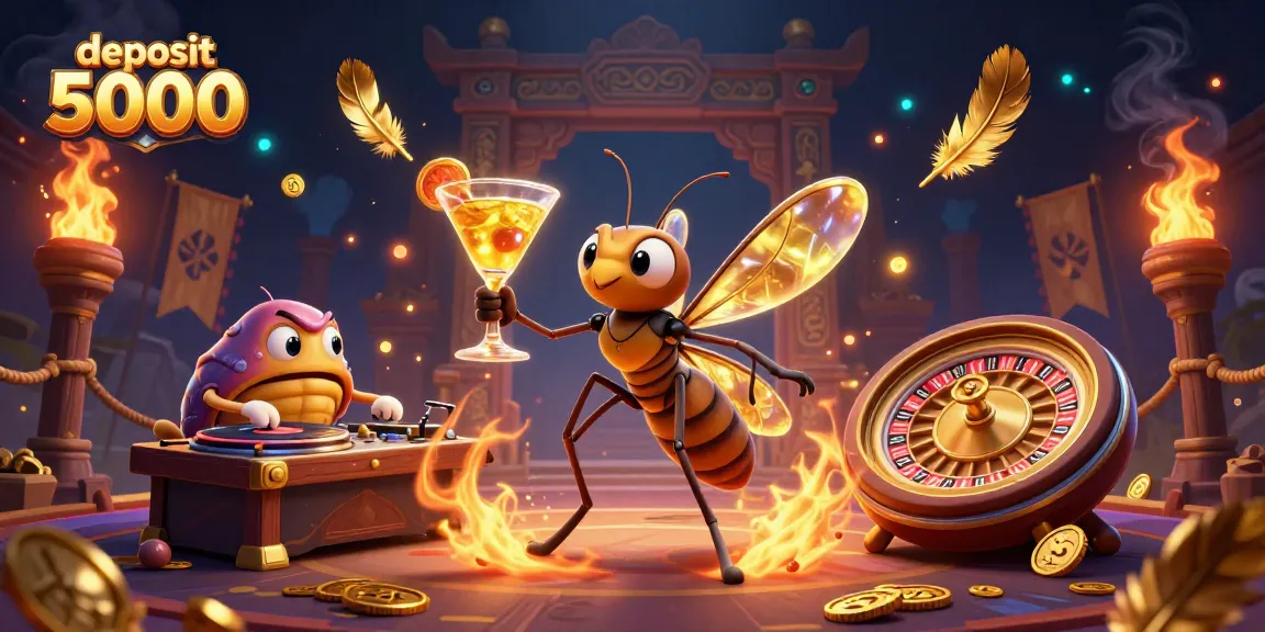 Experience thrilling gameplay with deposit 5000 options in a vibrant casino scene, featuring iconic characters and elements.