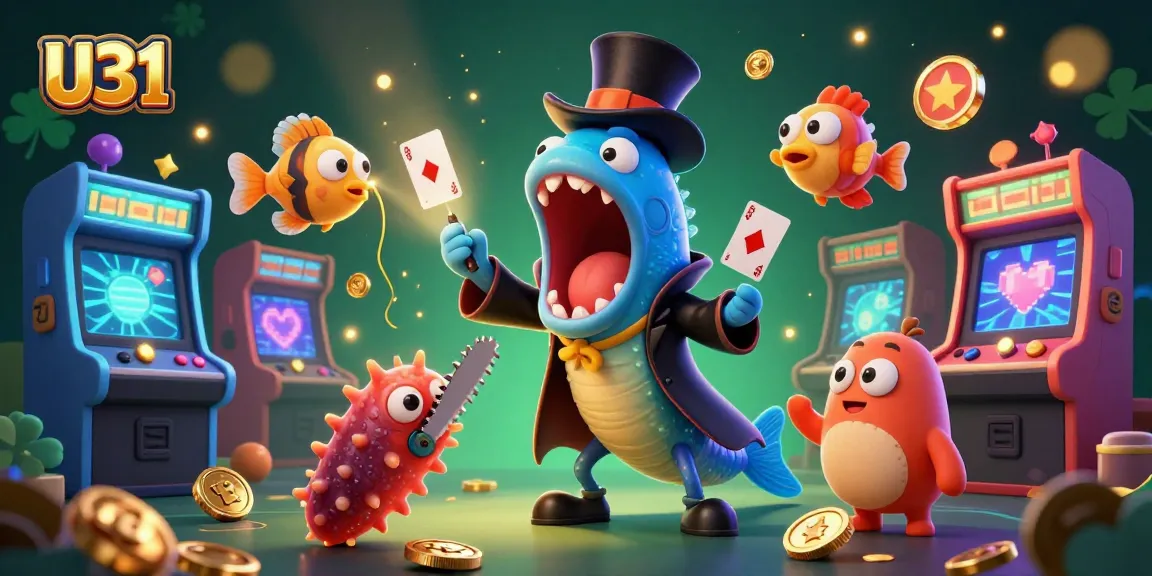 U31 captivates players with a vibrant casino scene featuring deep-sea characters and dynamic gaming elements.