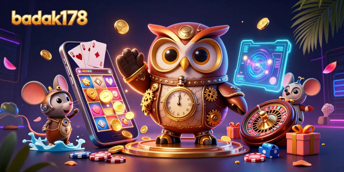 Explore the exciting world of badak178 with a vibrant casino scene featuring unique elements.