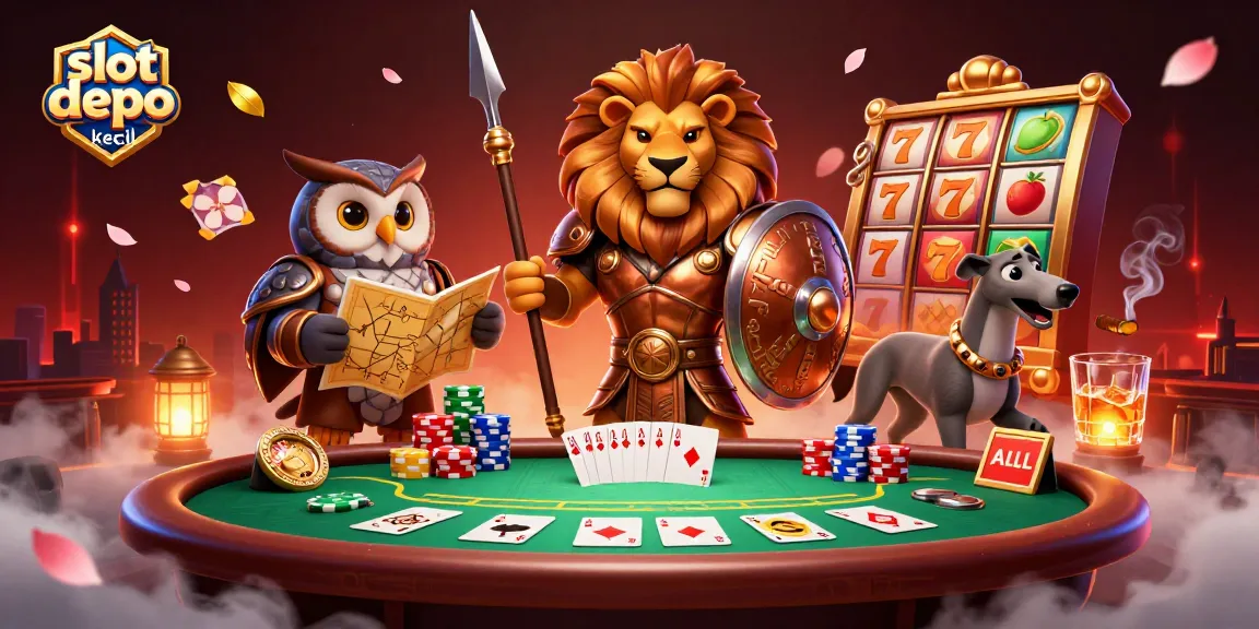 Engage with slot depo kecil as the Spartan lion, tactical owl, and swift greyhound strategize around vibrant poker elements.