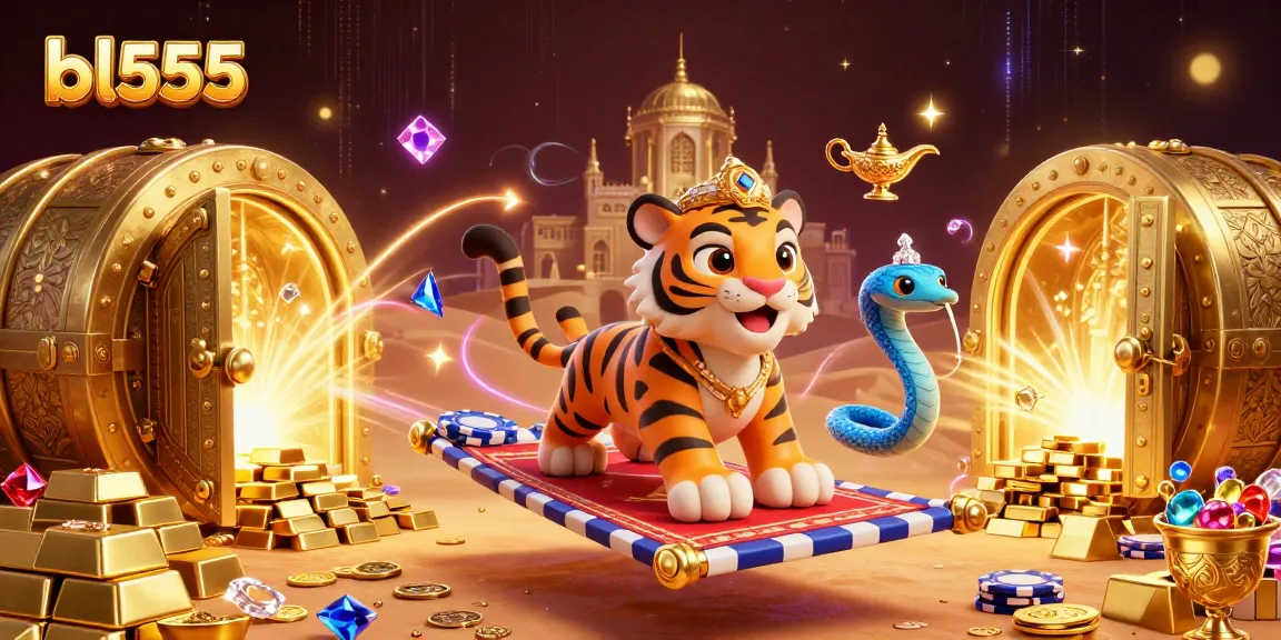 Experience the thrill of bl555 with a vibrant illustration capturing a magical casino adventure.